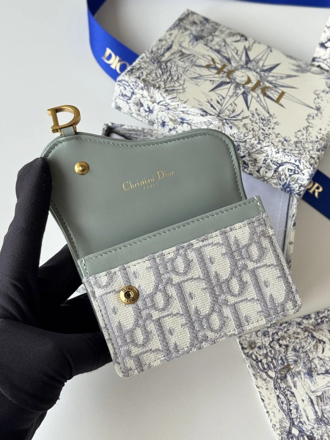 Dior New Saddle Card Holder Coin Purse - Detail view 7