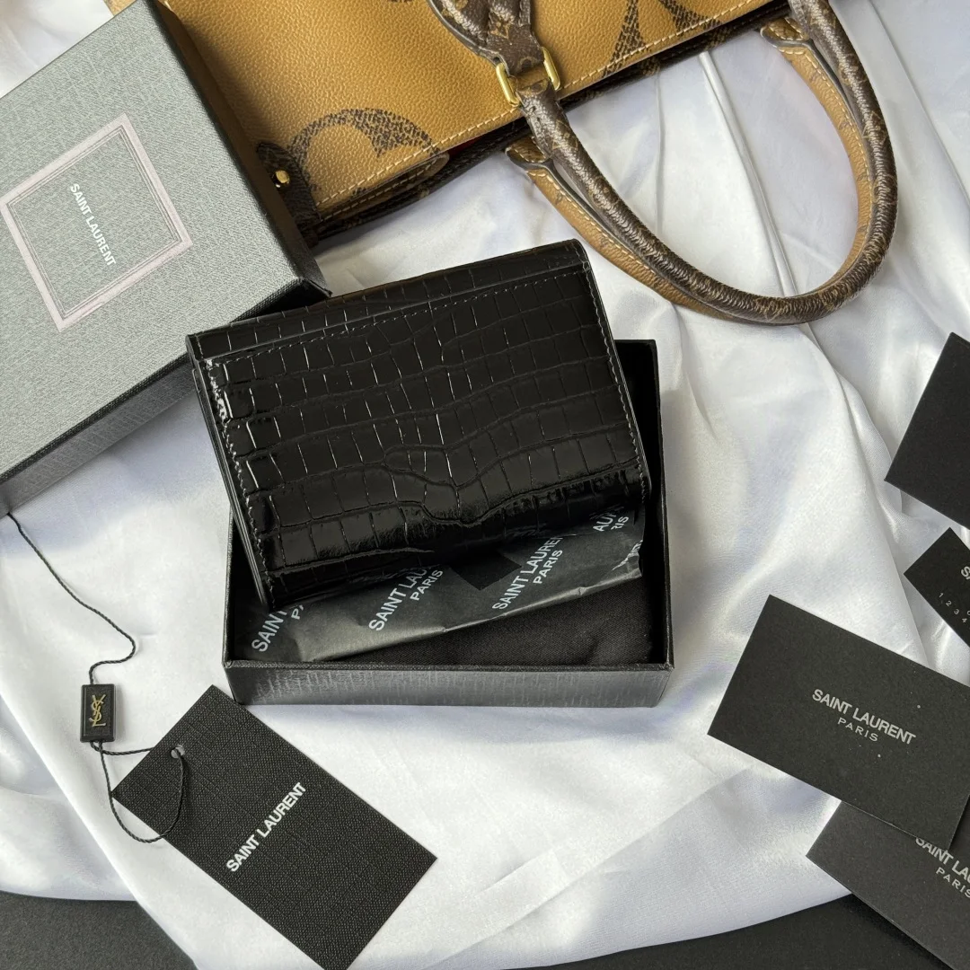 SAINT LAURENT 414404 Two-Fold Short Wallet Card Holder Coin Purse - Detail view 3