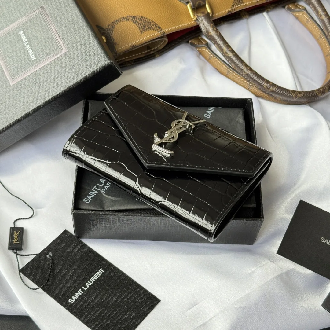 SAINT LAURENT 414404 Two-Fold Short Wallet Card Holder Coin Purse - Detail view 4