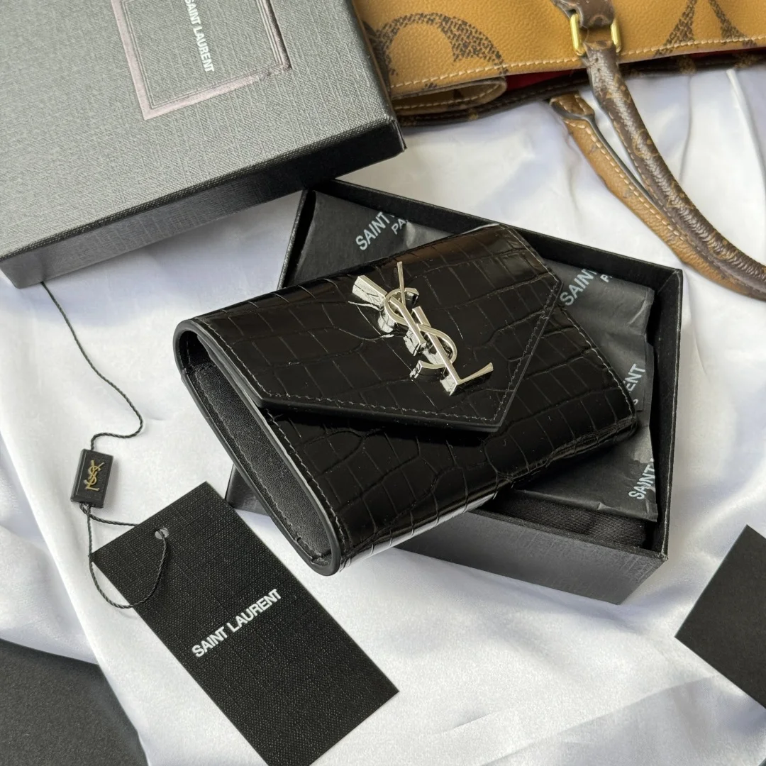 SAINT LAURENT 414404 Two-Fold Short Wallet Card Holder Coin Purse - Detail view 5