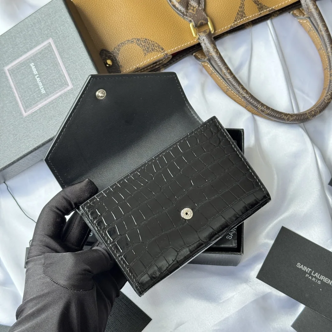 SAINT LAURENT 414404 Two-Fold Short Wallet Card Holder Coin Purse - Detail view 7