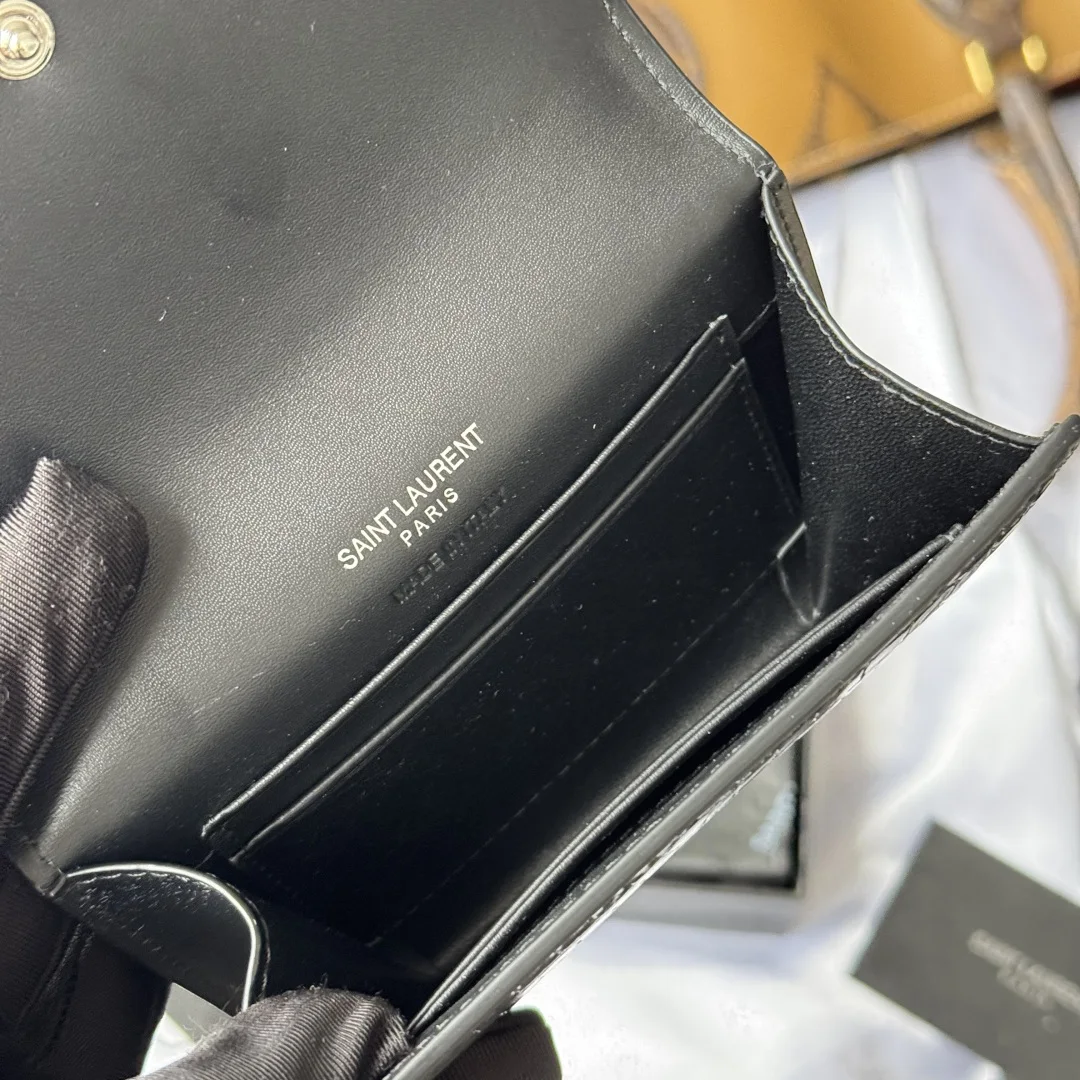 SAINT LAURENT 414404 Two-Fold Short Wallet Card Holder Coin Purse - Detail view 9