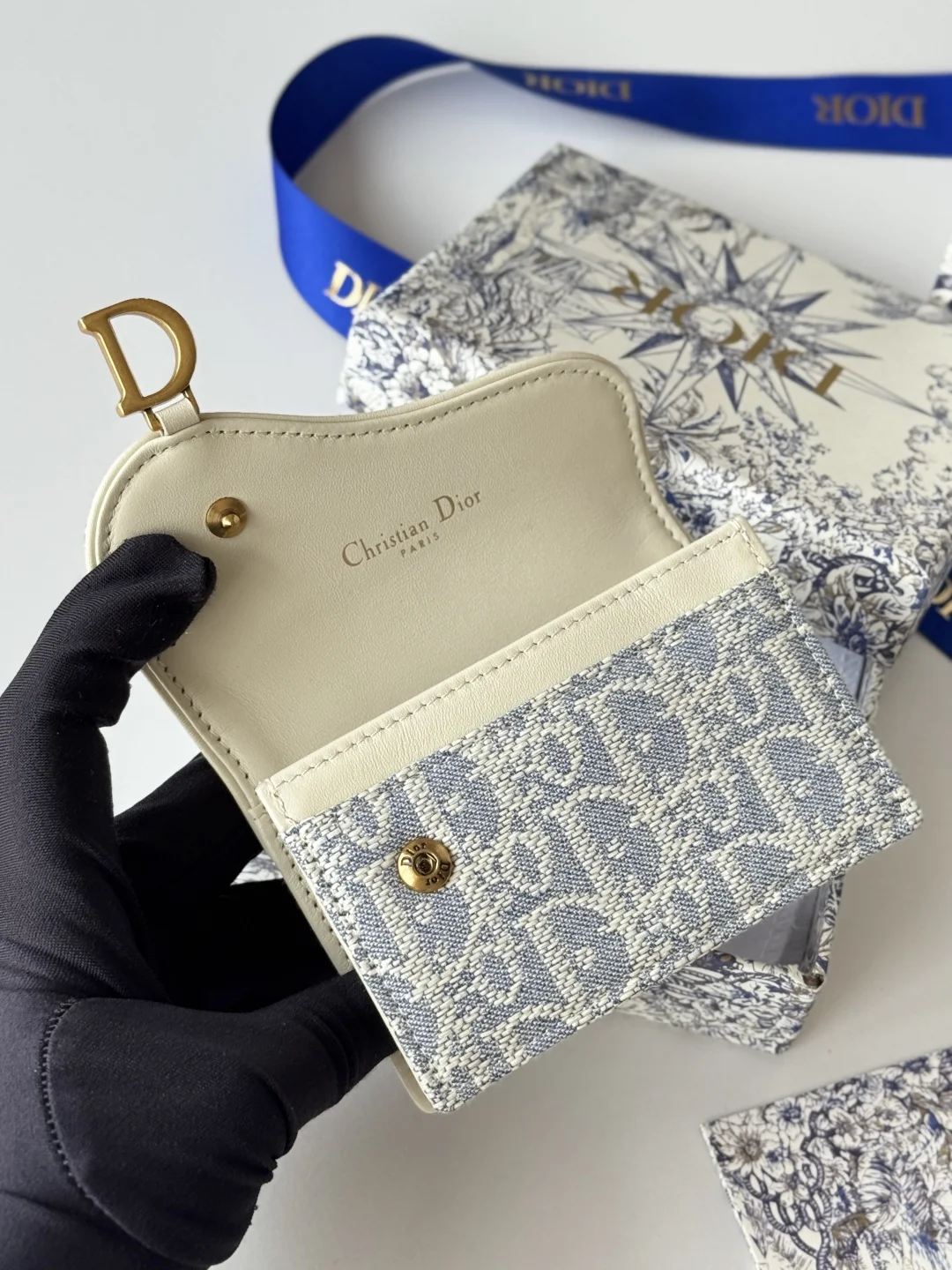 Dior New Saddle Card Holder Coin Purse - Detail view 7