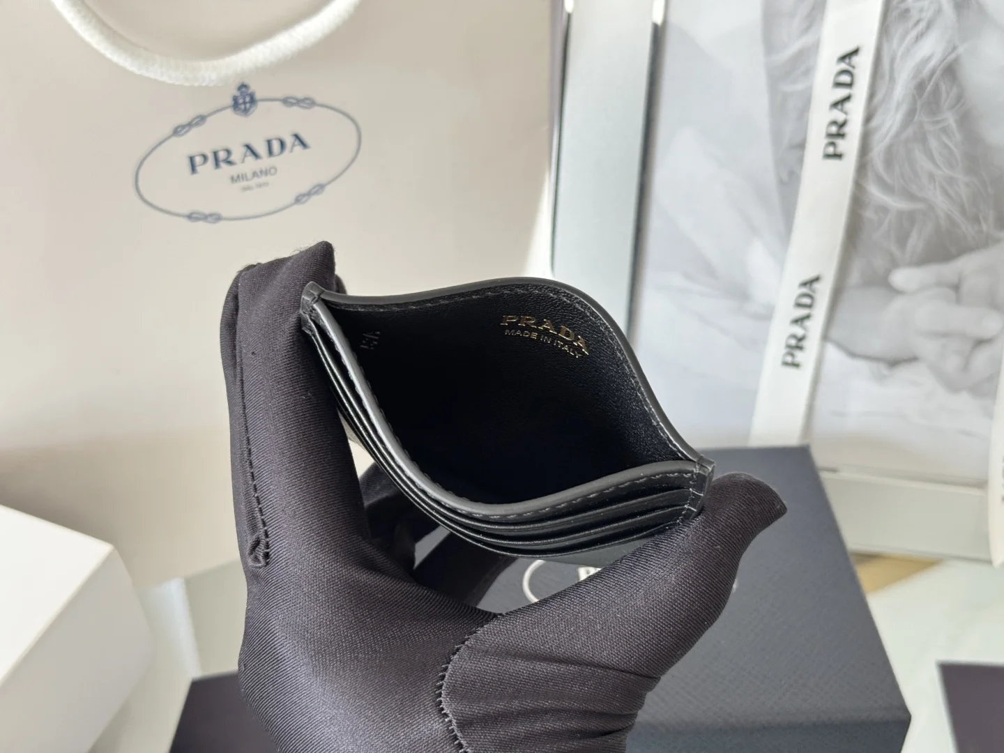 Prada 1MC025 Men s and Women s Card Holder Wallet - Detail view 8