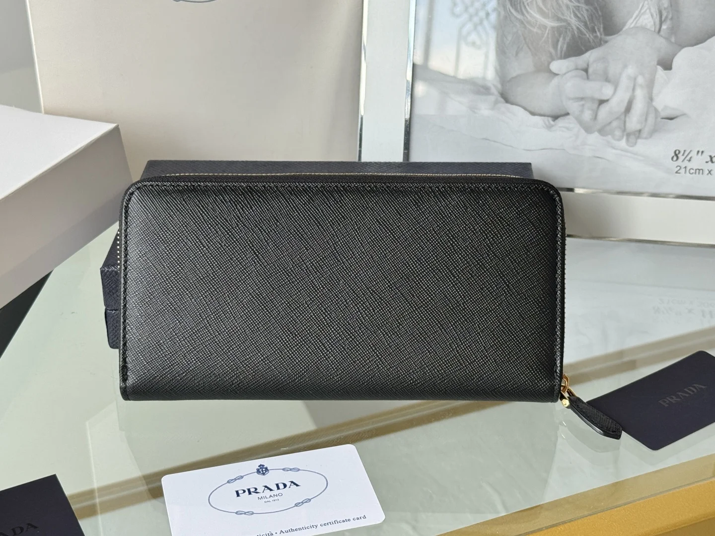 Prada 1ML506 Saffiano Leather Zip-Around Wallet - Detail view 3