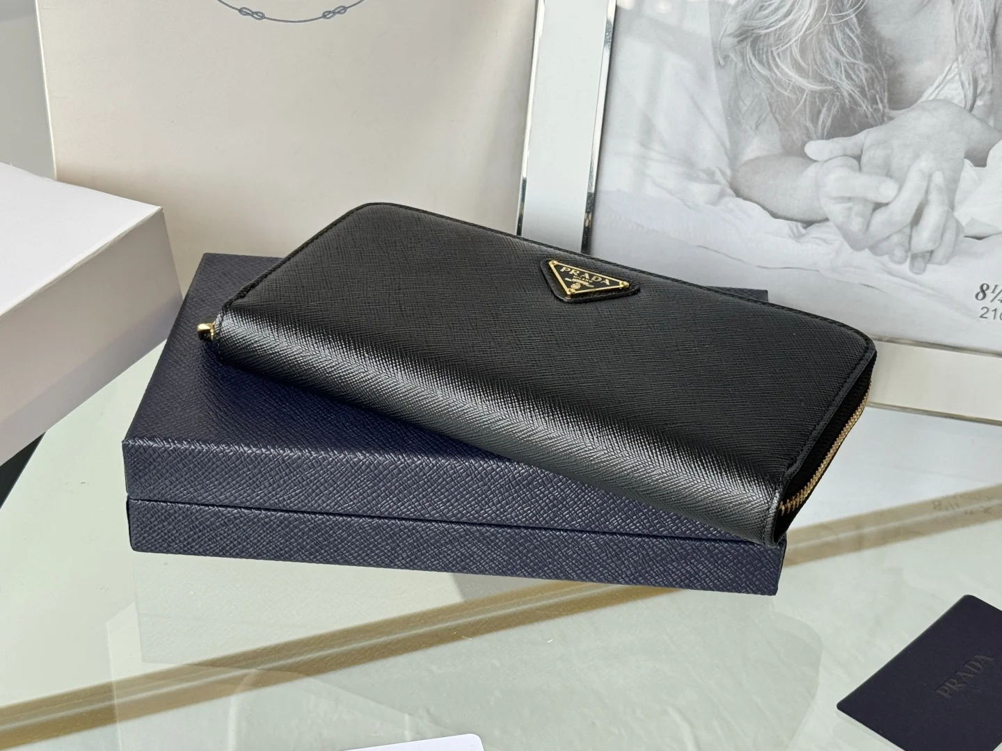 Prada 1ML506 Saffiano Leather Zip-Around Wallet - Detail view 5