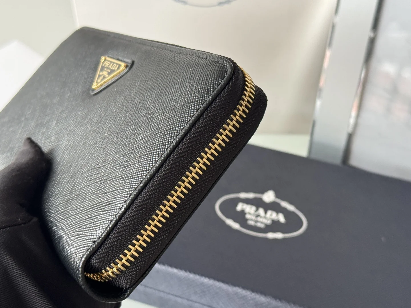 Prada 1ML506 Saffiano Leather Zip-Around Wallet - Detail view 9