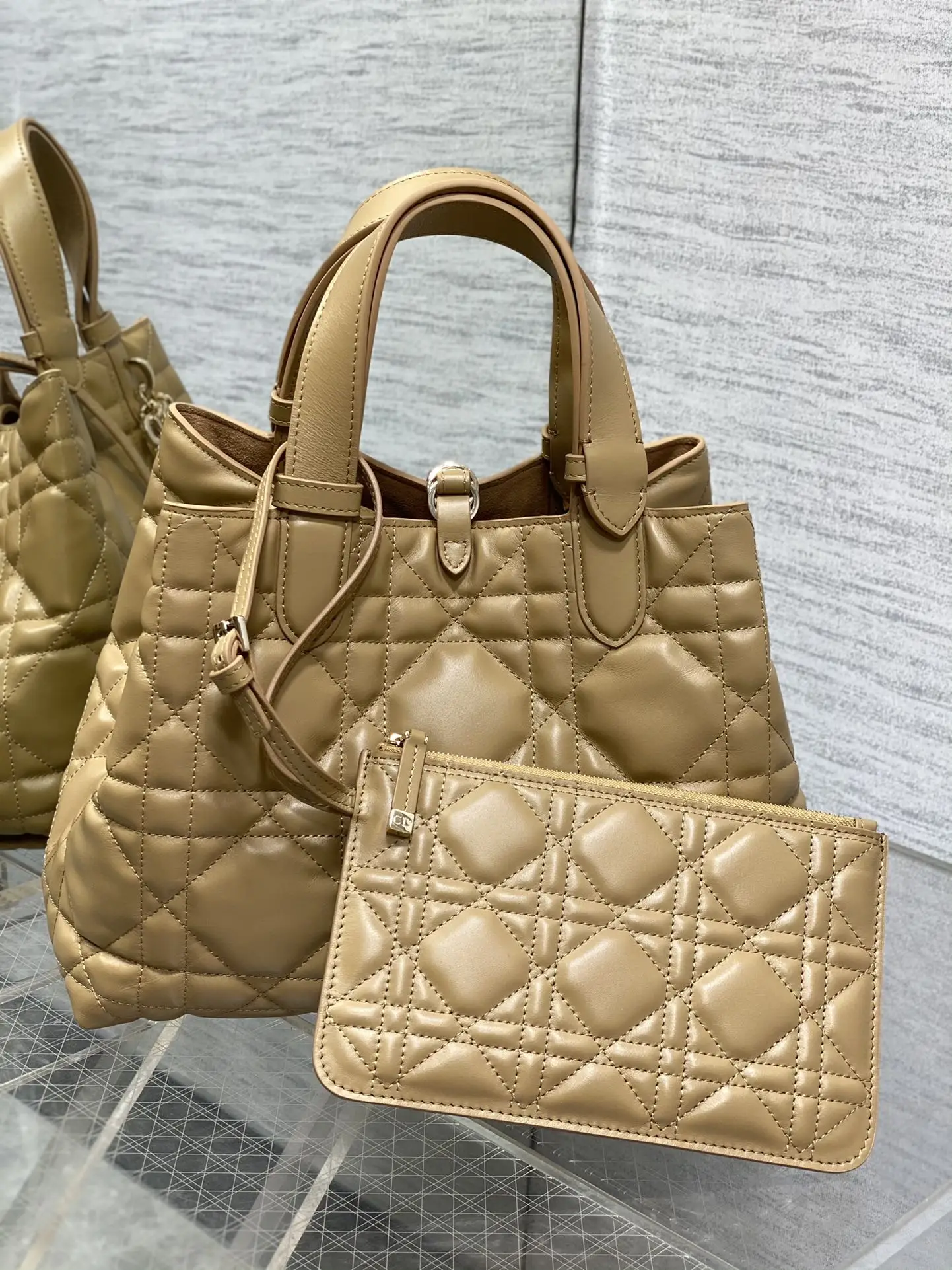 Dior Caramel Brown Toujours Medium Handbag - Detail view 4