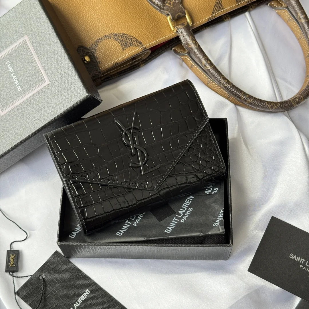 SAINT LAURENT 414404 Two-Fold Short Wallet Card Holder Coin Purse - Detail view 2