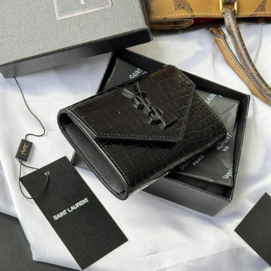 SAINT LAURENT 414404 Two-Fold Short Wallet Card Holder Coin Purse - Detail view 4
