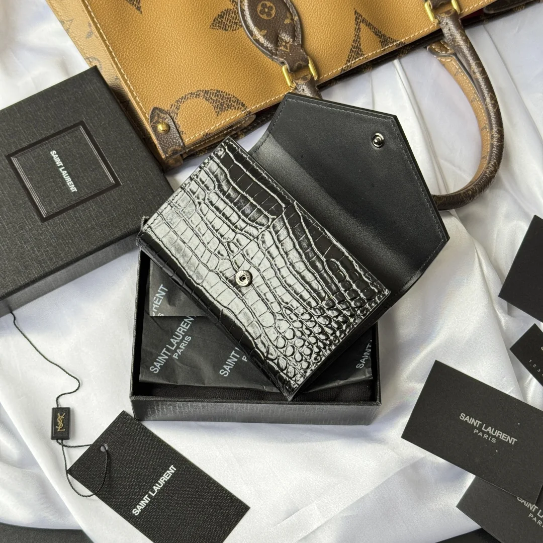 SAINT LAURENT 414404 Two-Fold Short Wallet Card Holder Coin Purse - Detail view 9