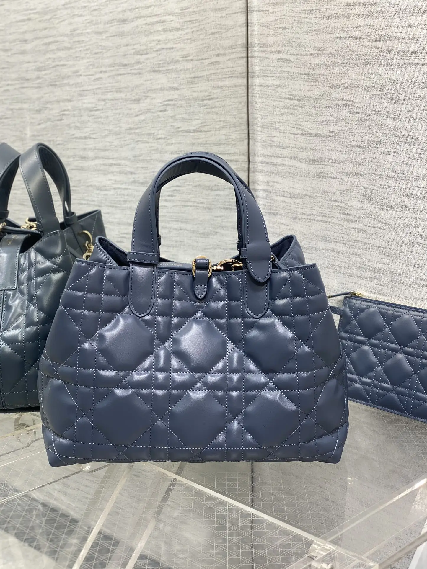 迪奥丹宁蓝Toujours系列 中号 女士手提包 - 细节图 3