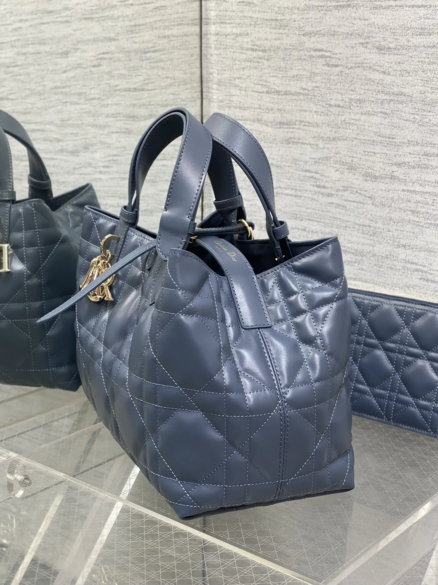 迪奥丹宁蓝Toujours系列 中号 女士手提包 - 细节图 6