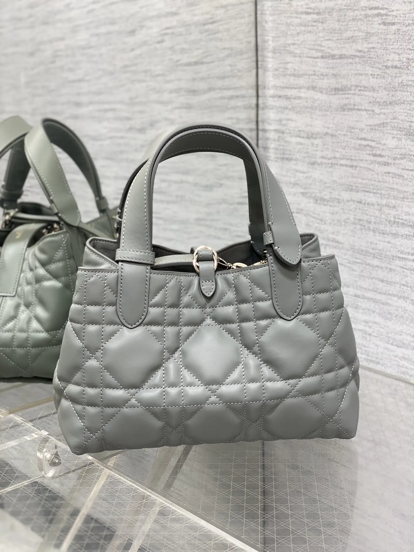 Dior Gray Toujours Small Handbag - Detail view 5