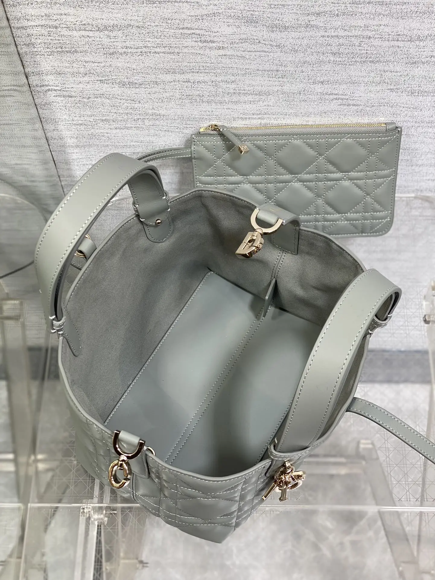 Dior Gray Toujours Small Handbag - Detail view 8