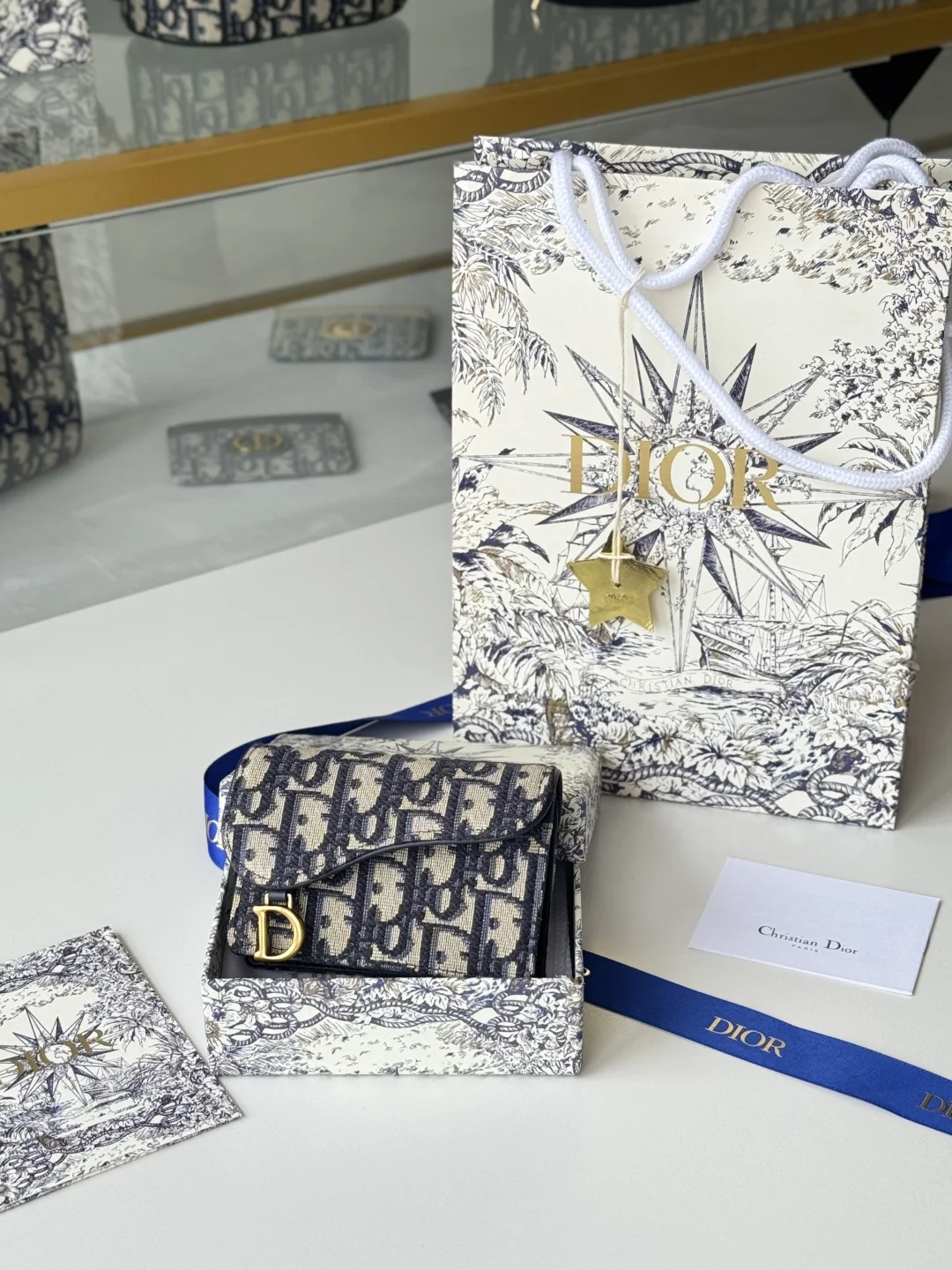 Dior New Saddle Card Holder Coin Purse - Detail view 1