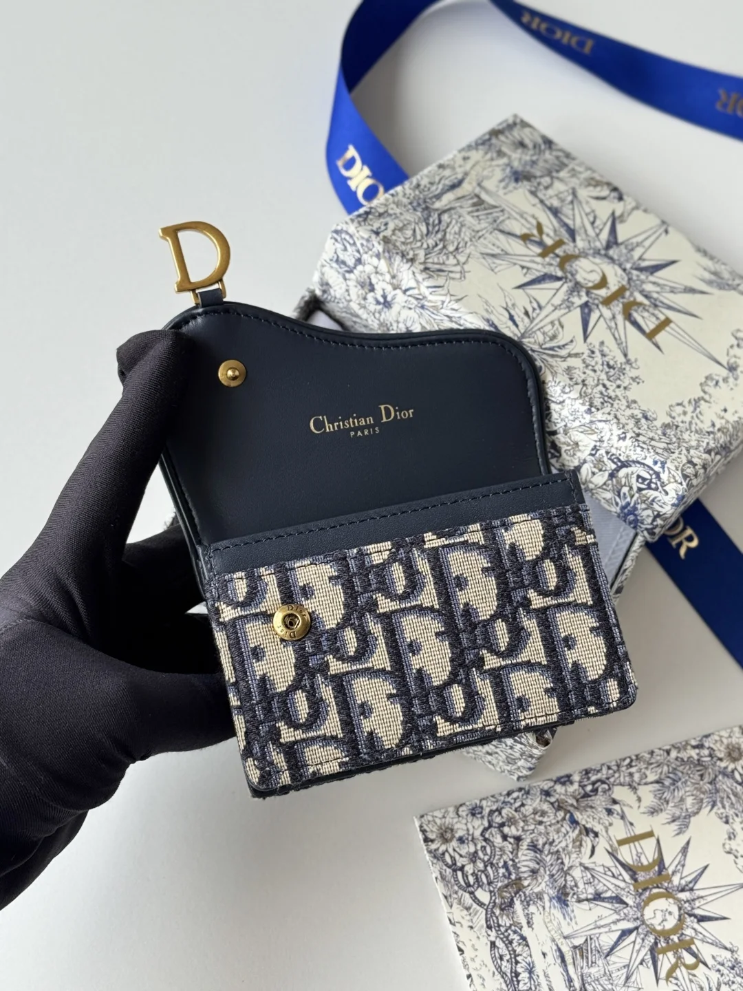 Dior New Saddle Card Holder Coin Purse - Detail view 7