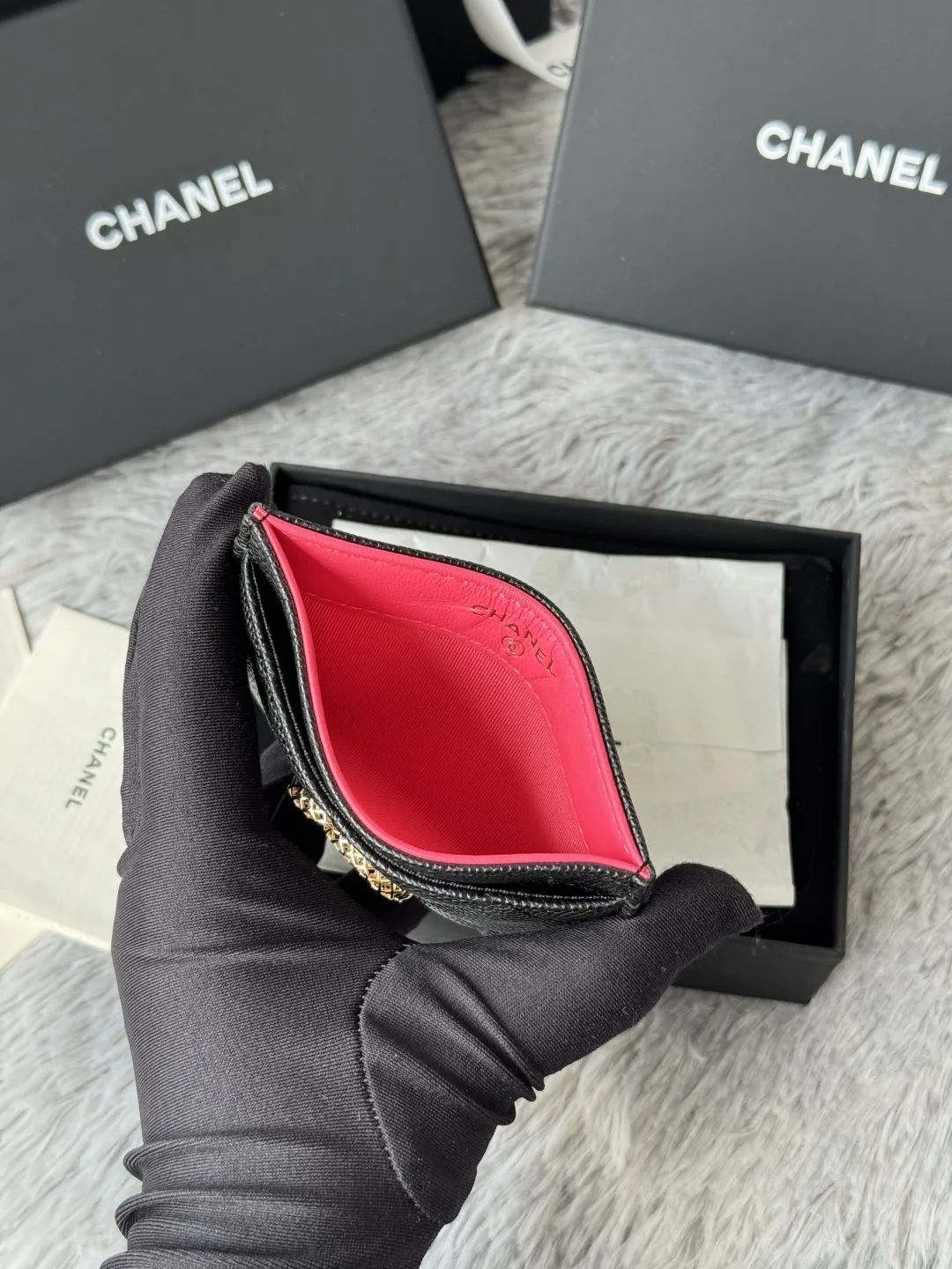 Chanel AP3188 pebble grain hollow card holder - Detail view 7