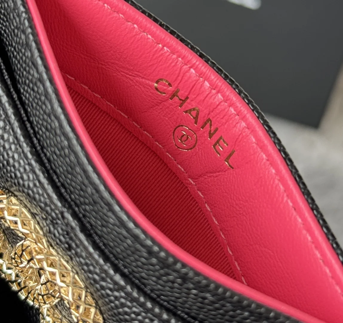Chanel AP3188 pebble grain hollow card holder - Detail view 8