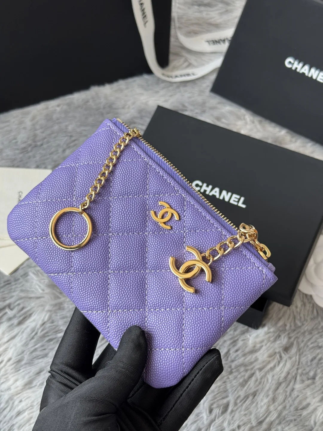 Chanel A50168 Zipped Pendant Coin Purse Card Holder - Detail view 9