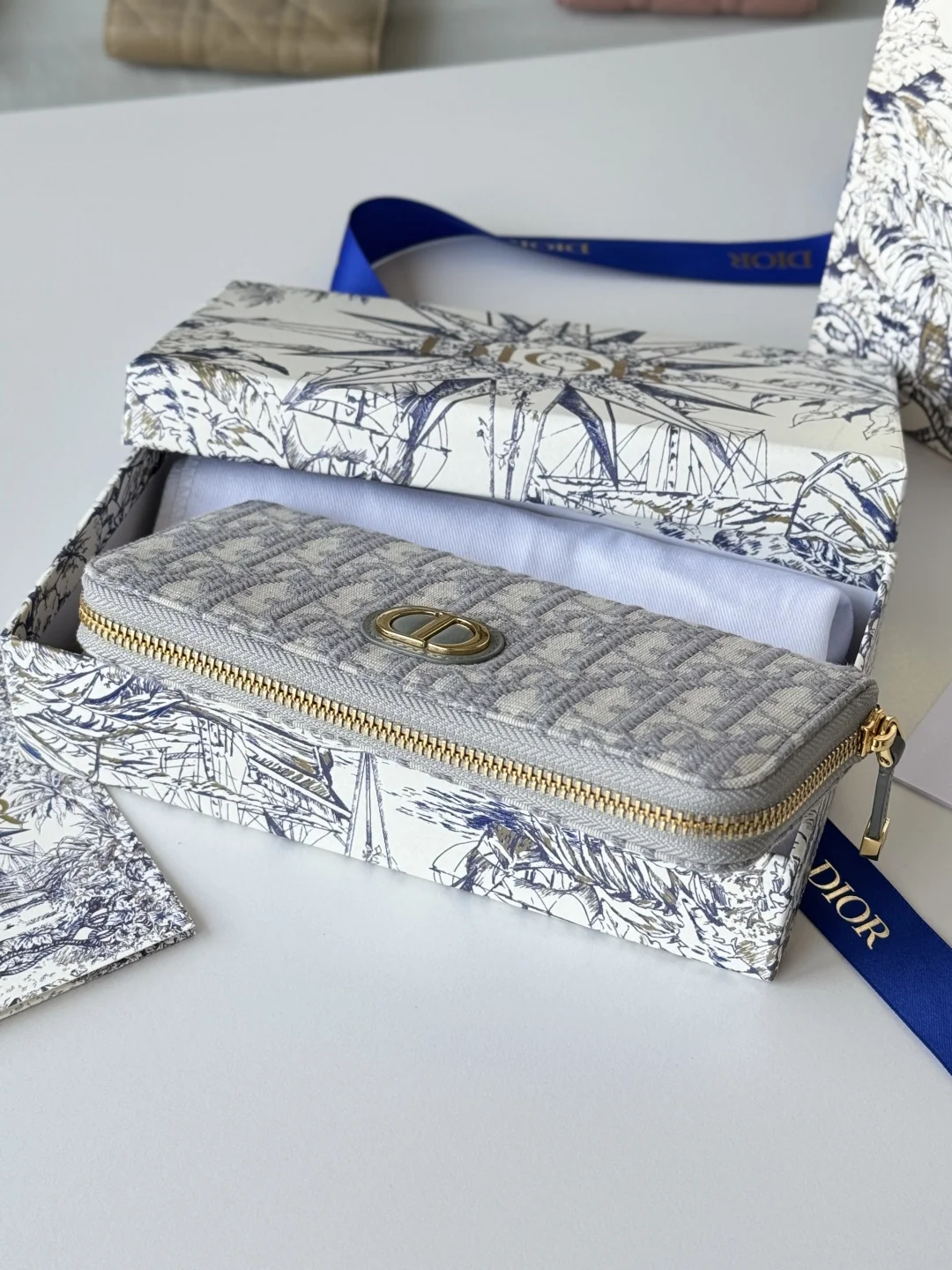 Dior S2189 Jacquard Fabric Long Zipper Wallet - Detail view 4