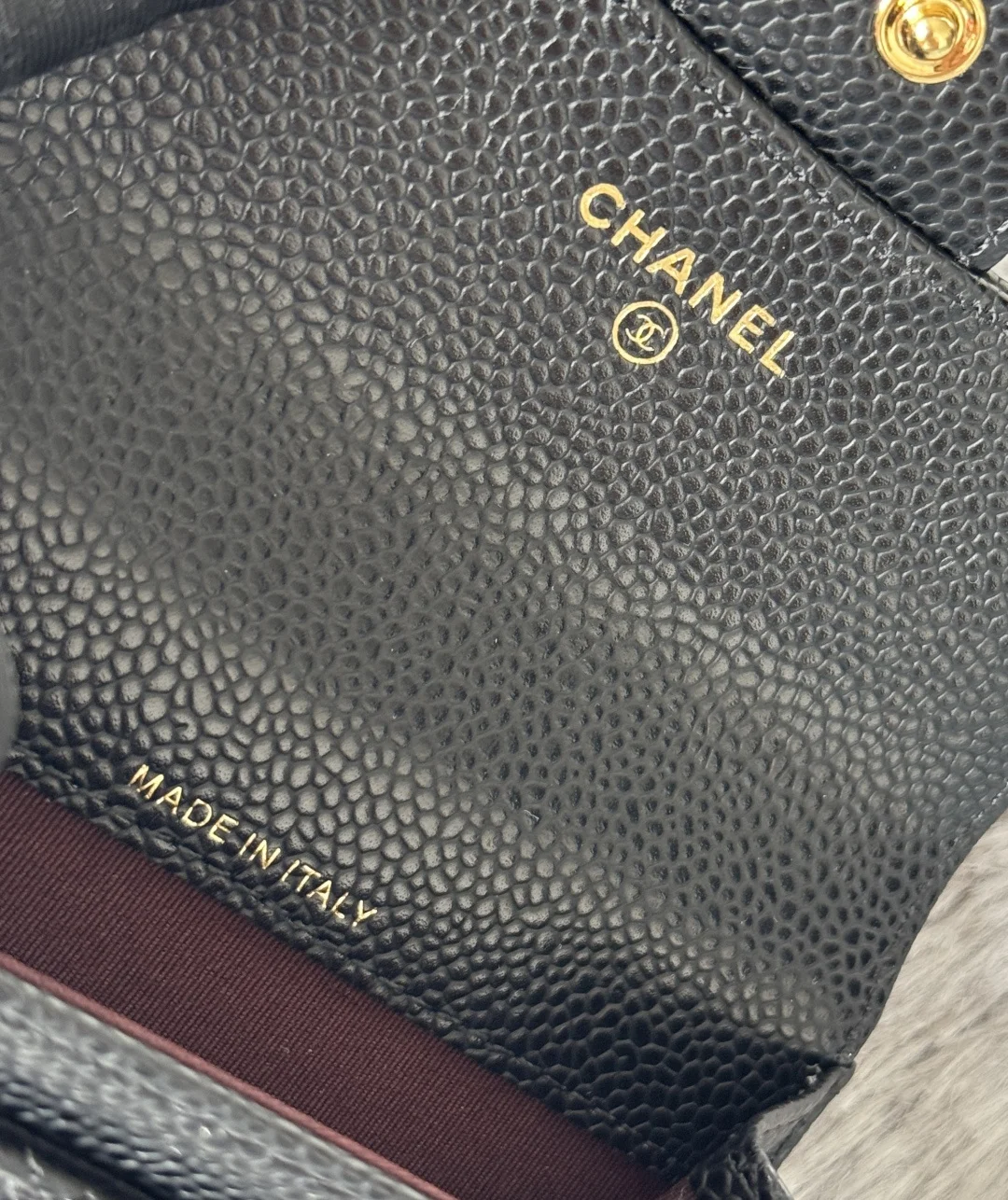 Chanel AP80799 Sheepskin Caviar Small Ball Pattern CF Card Holder - Detail view 8