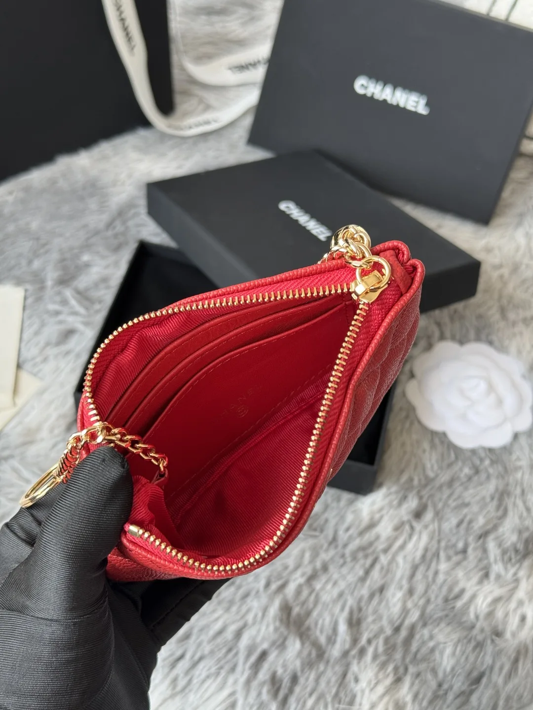 Chanel A50168 Zipped Pendant Coin Purse Card Holder - Detail view 7
