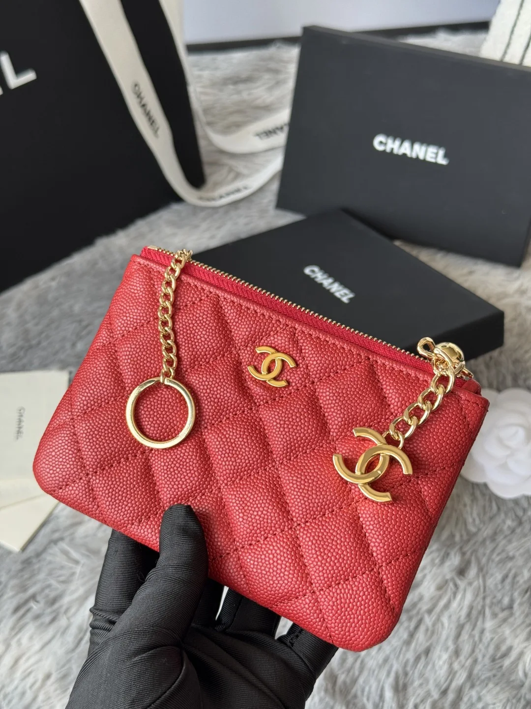 Chanel A50168 Zipped Pendant Coin Purse Card Holder - Detail view 9
