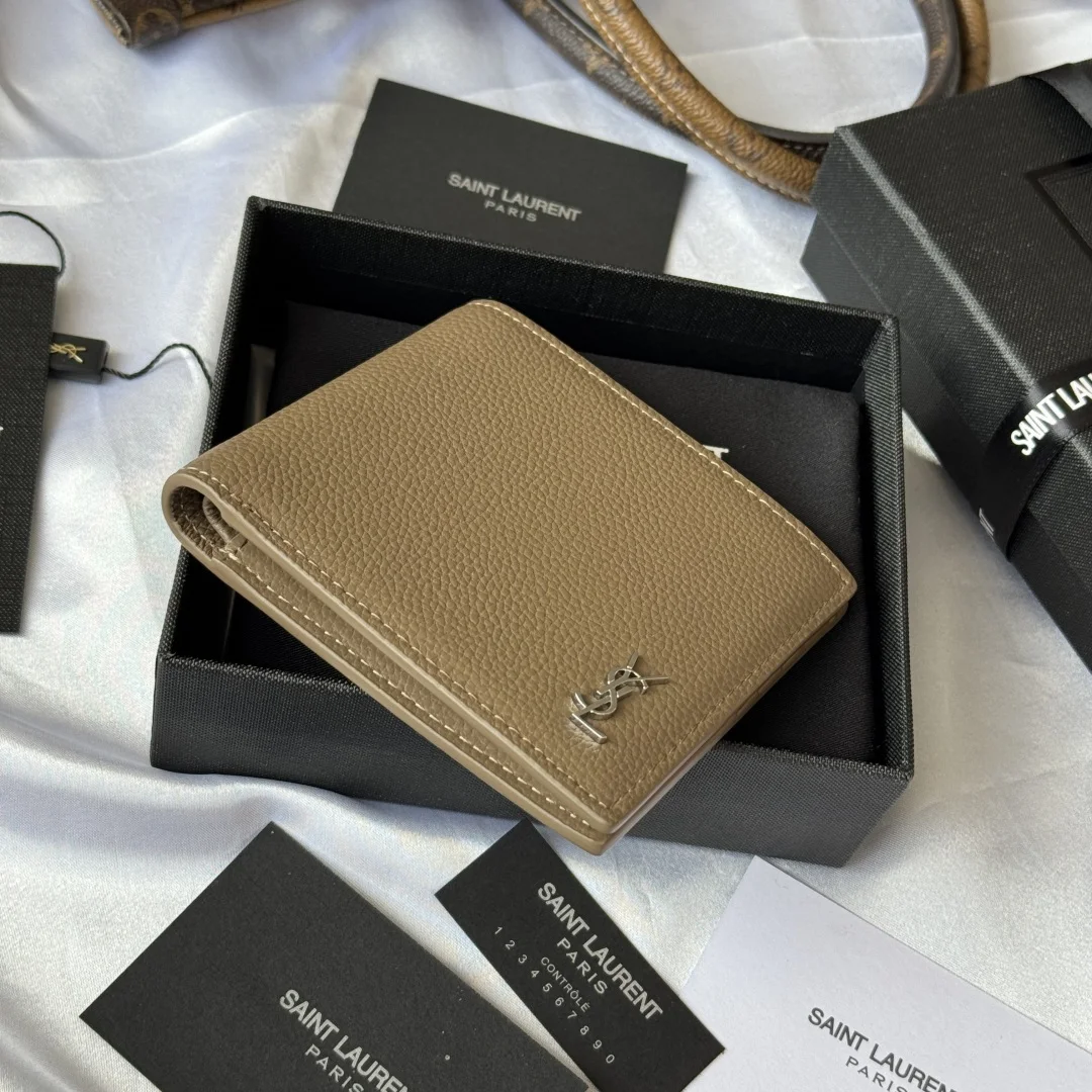 圣罗兰607727 2025秋冬新品 MONOGRAM对折包 卡包 - 细节图 4