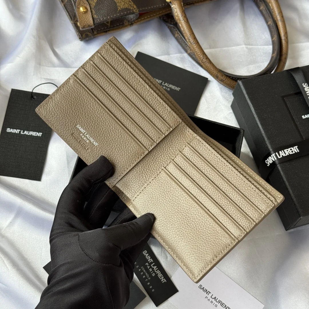 圣罗兰607727 2025秋冬新品 MONOGRAM对折包 卡包 - 细节图 6