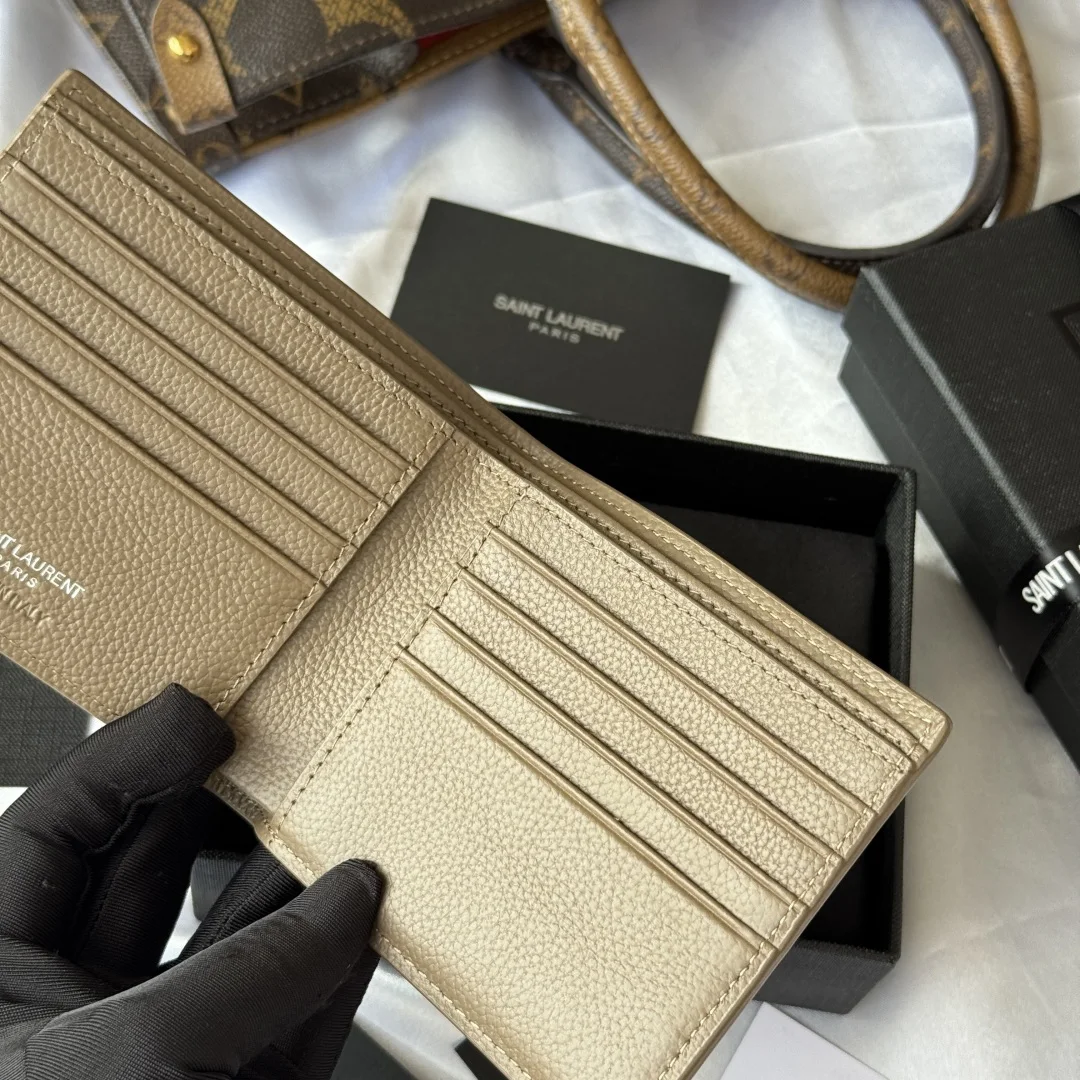圣罗兰607727 2025秋冬新品 MONOGRAM对折包 卡包 - 细节图 8