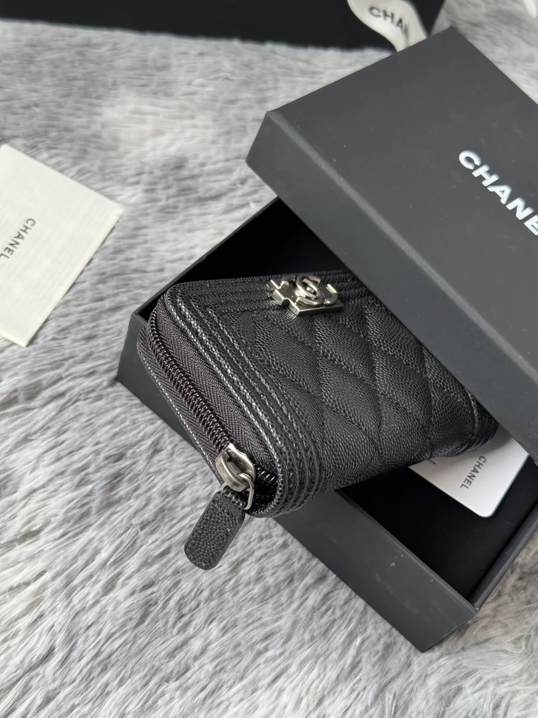 Chanel A80602 BOY Diamond Quilted Coin Purse - Detail view 5