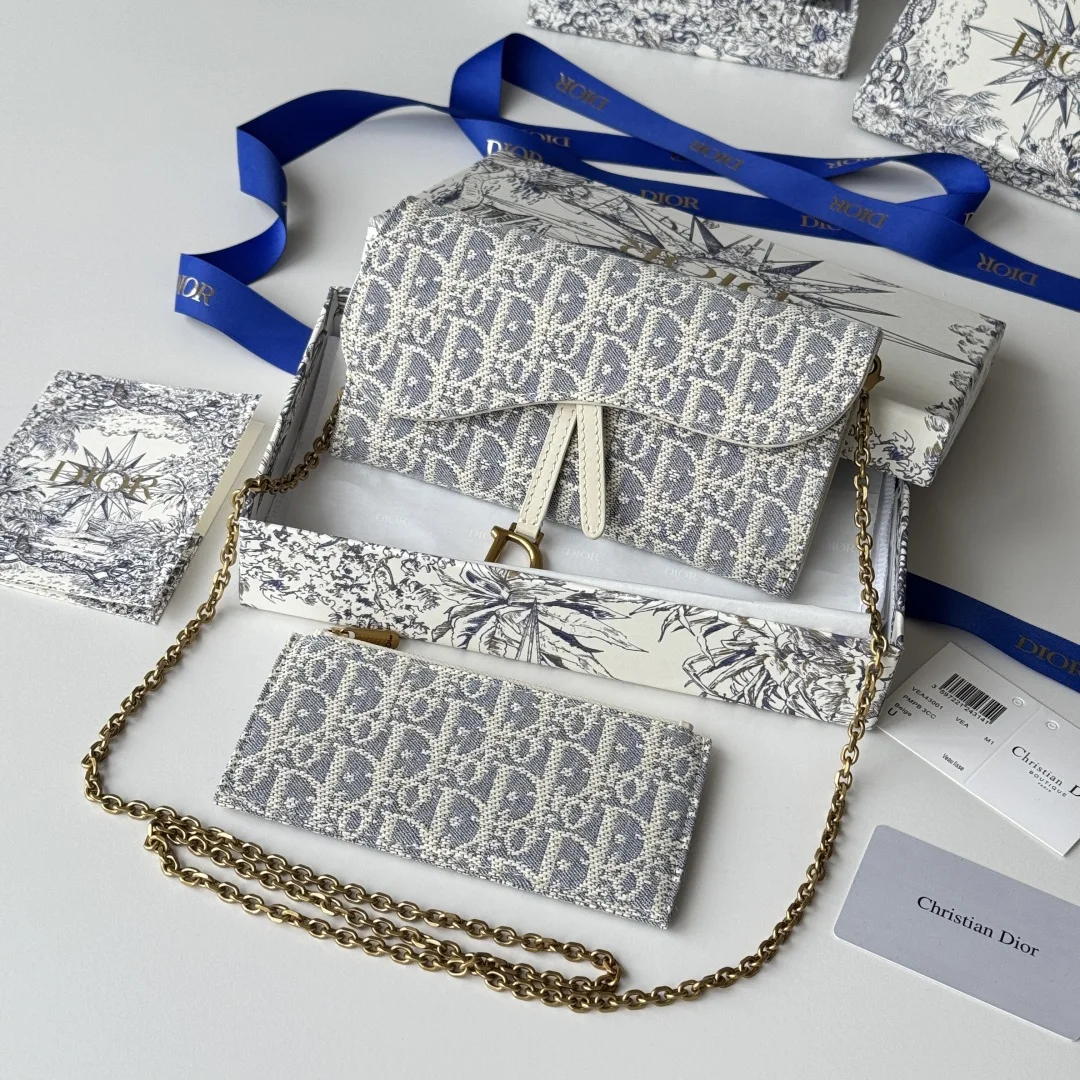 Dior S5614CTZQ-M928-TU SaddleWoc Chain Bag