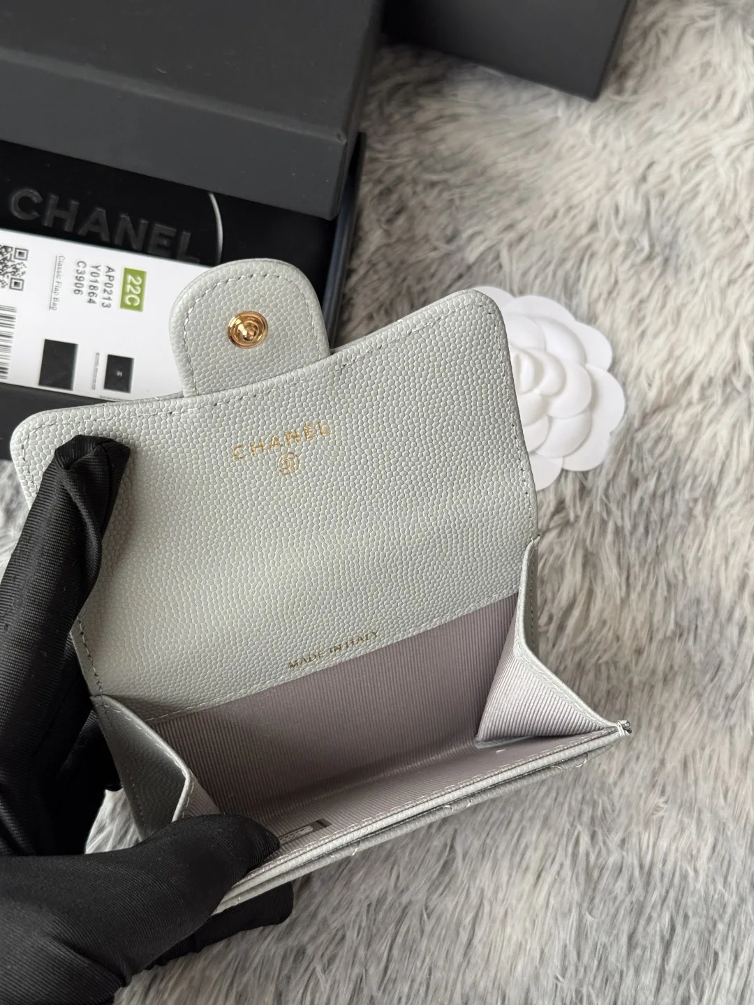 Chanel AP0214 Small Ball Caviar CF Cardholder - Detail view 8
