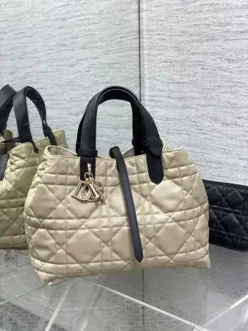 浅杏拼黑色Toujours系列 中号 女士手提包