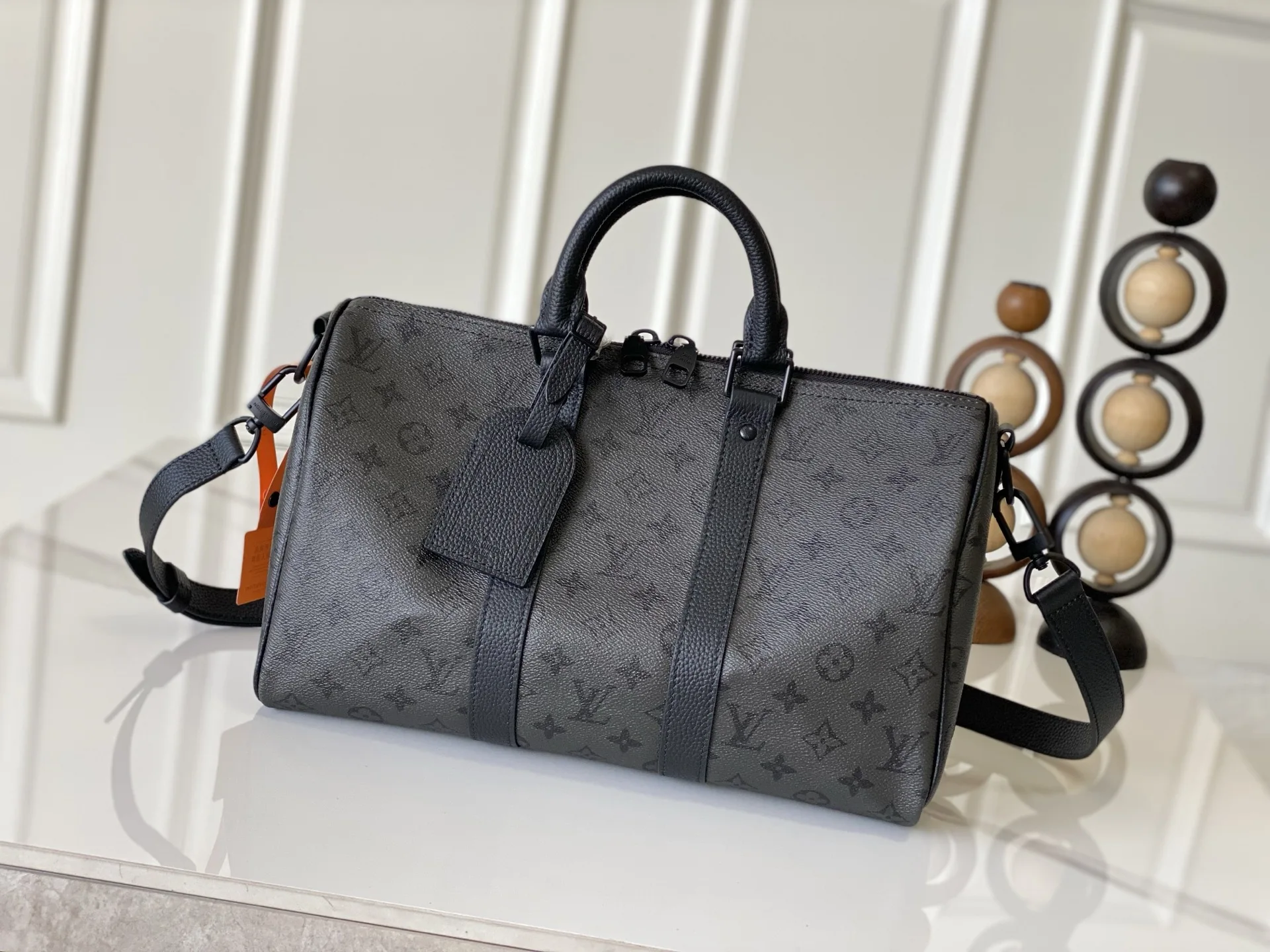 Louis Vuitton M28370 Gray Flower Speefy Pillow Bag KEEPALL BANDOULIERE 35 Handbag