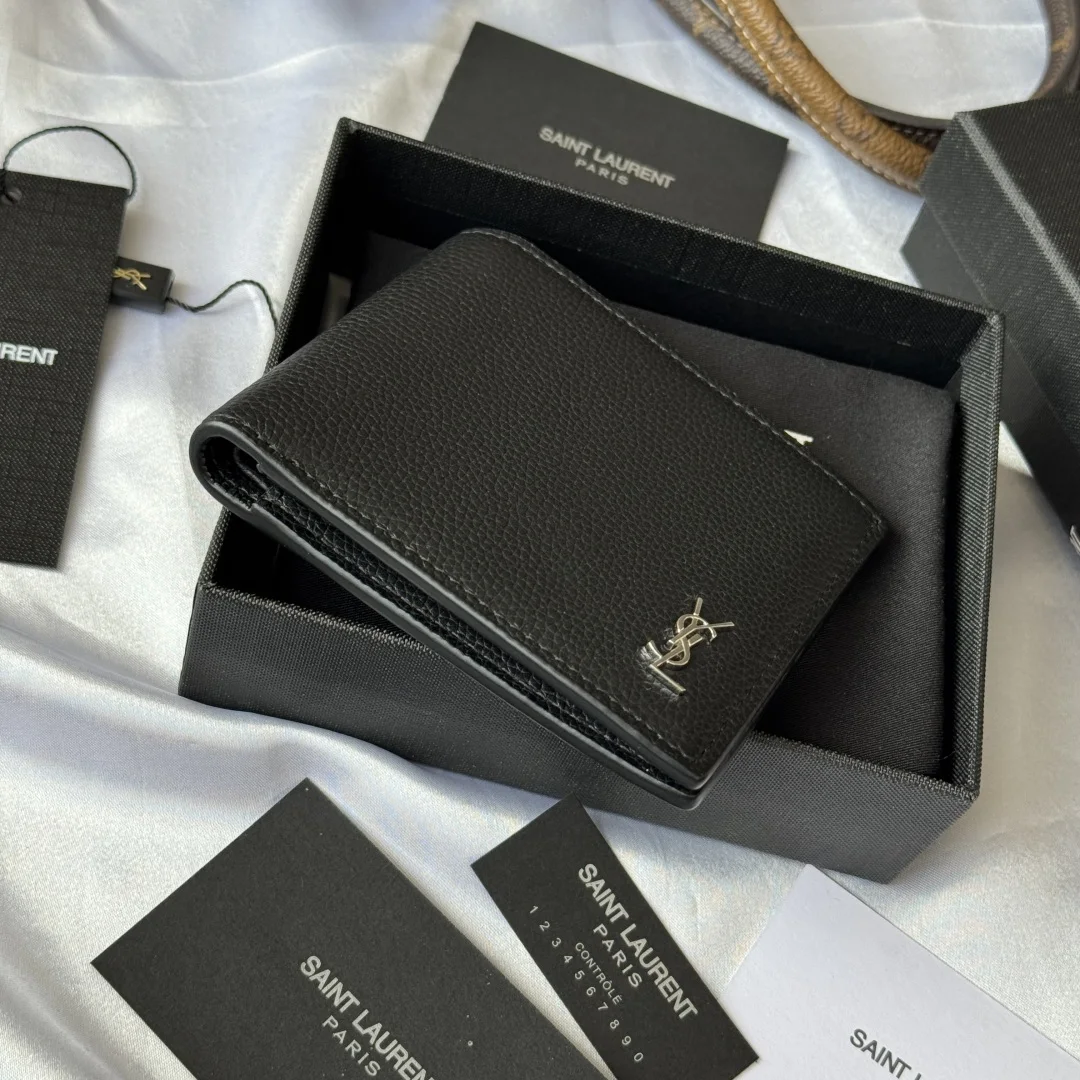 圣罗兰607727 2025秋冬新品 MONOGRAM对折包 卡包 - 细节图 4