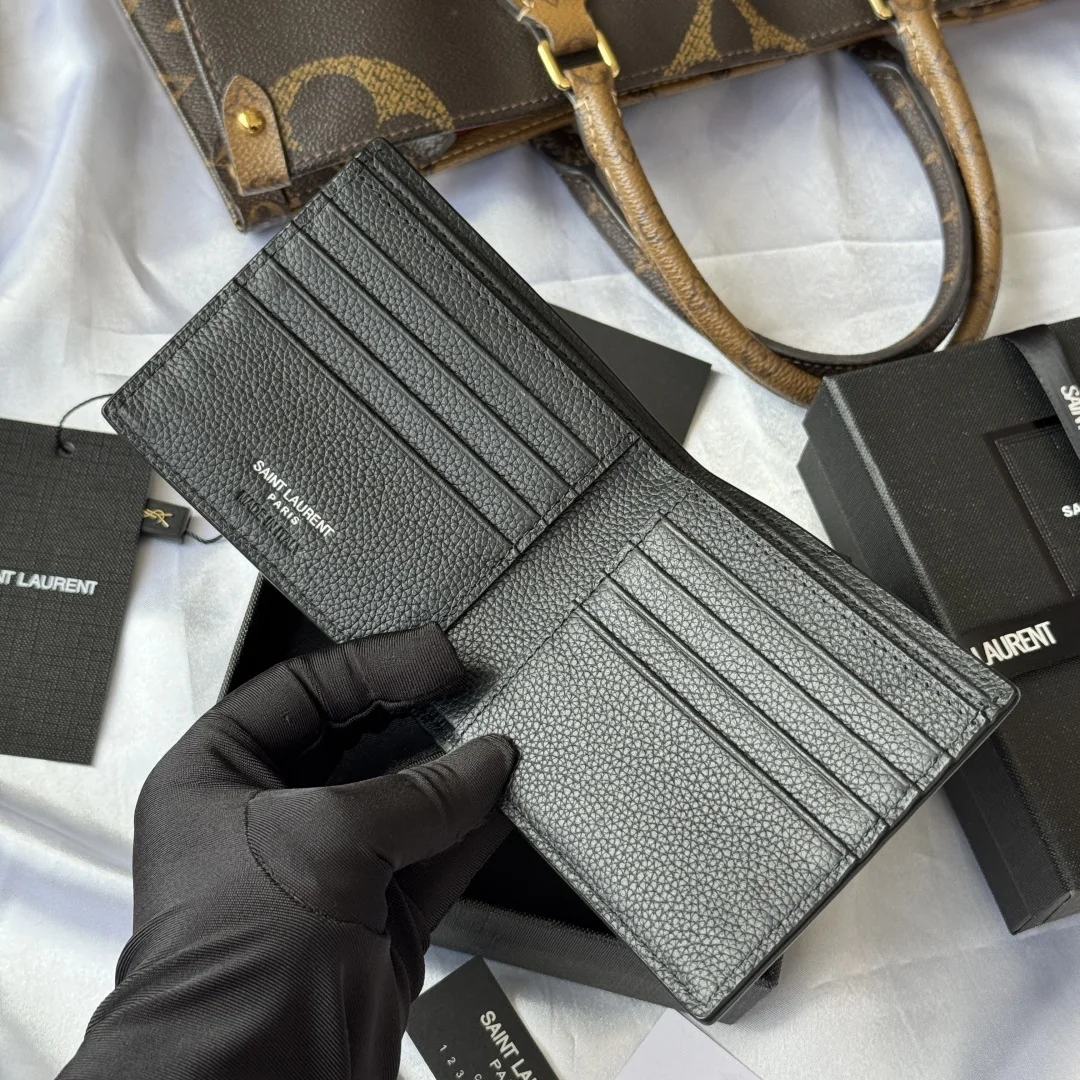 圣罗兰607727 2025秋冬新品 MONOGRAM对折包 卡包 - 细节图 6