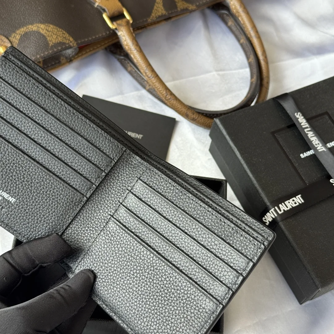 圣罗兰607727 2025秋冬新品 MONOGRAM对折包 卡包 - 细节图 7