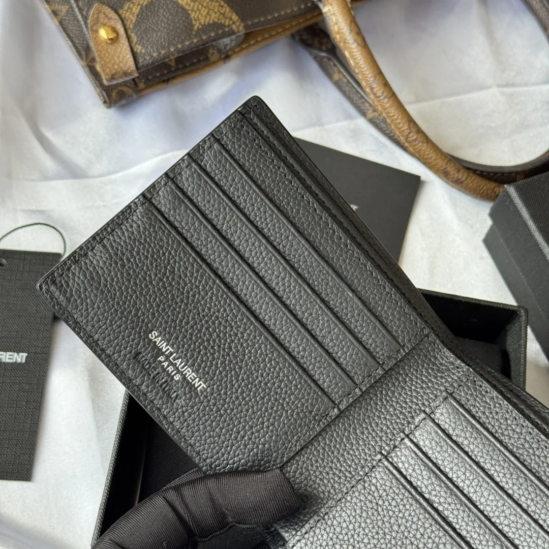 圣罗兰607727 2025秋冬新品 MONOGRAM对折包 卡包 - 细节图 8