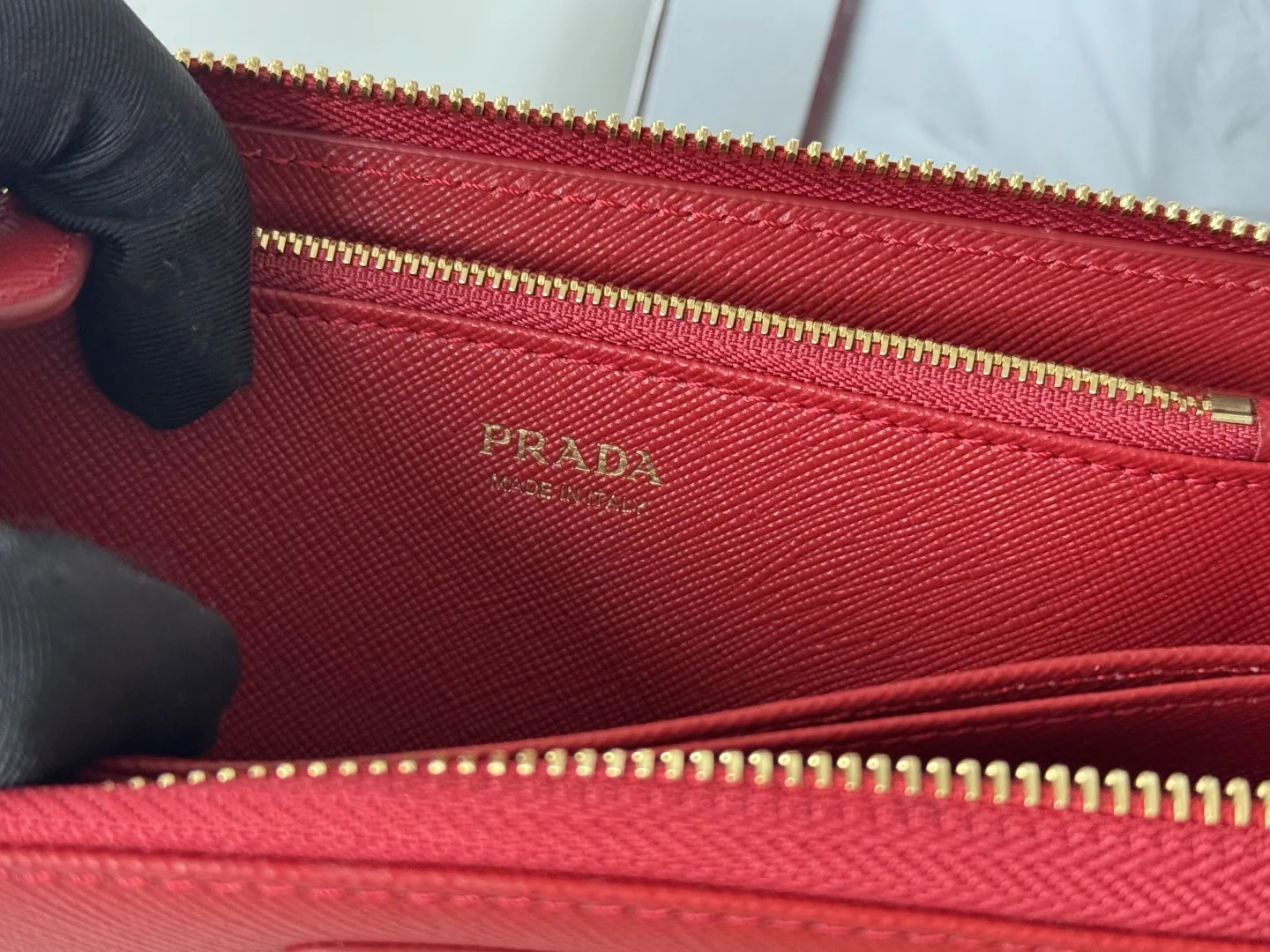 Prada 1ML506 Cross Grain Cowhide Zipper Wallet - Detail view 10