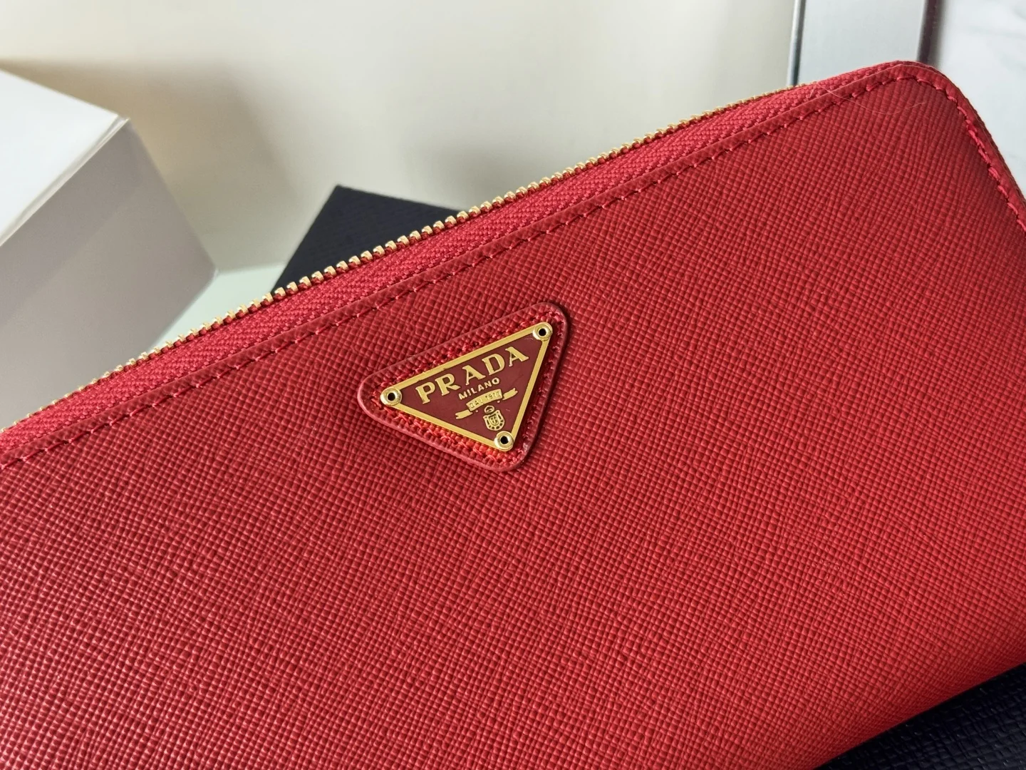 Prada 1ML506 Cross Grain Cowhide Zipper Wallet - Detail view 12