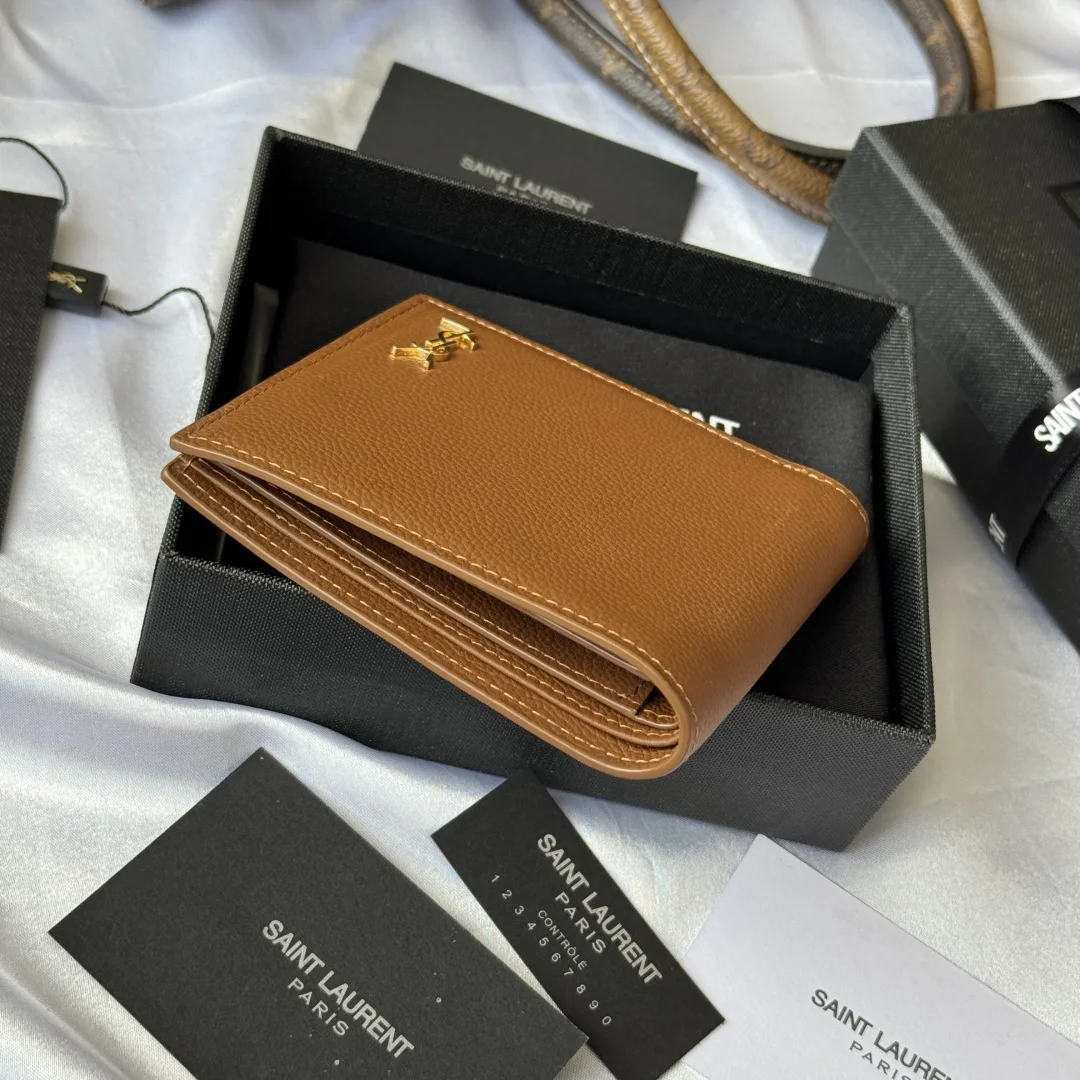 SAINT LAURENT 607727 2025 Fall Winter New Monogram Bifold Wallet Card Holder - Detail view 3