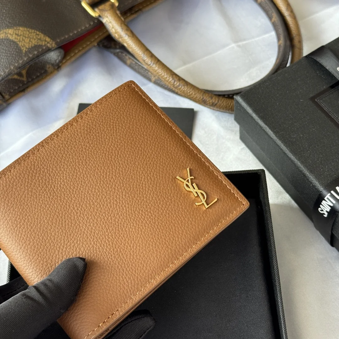 SAINT LAURENT 607727 2025 Fall Winter New Monogram Bifold Wallet Card Holder - Detail view 5