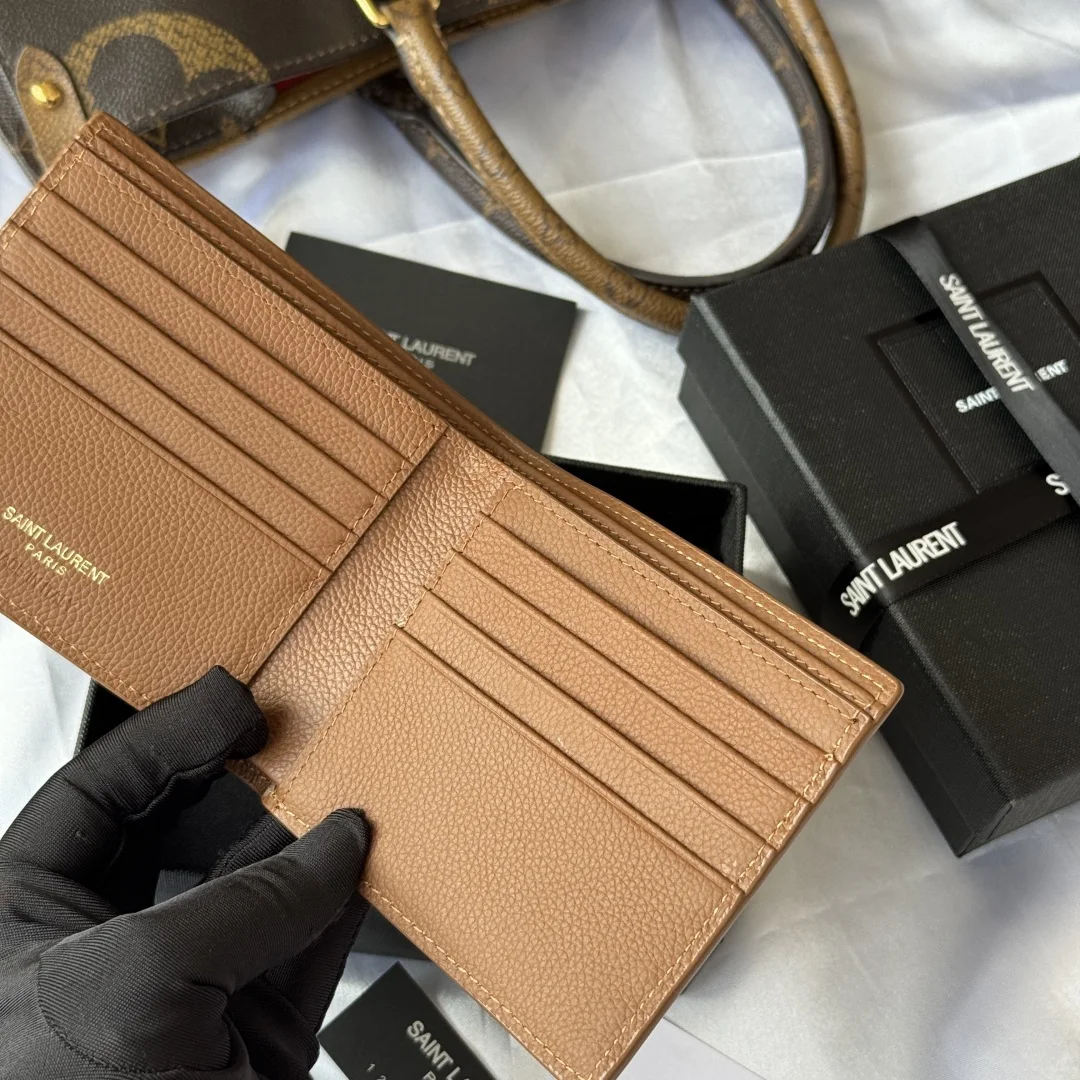 SAINT LAURENT 607727 2025 Fall Winter New Monogram Bifold Wallet Card Holder - Detail view 8