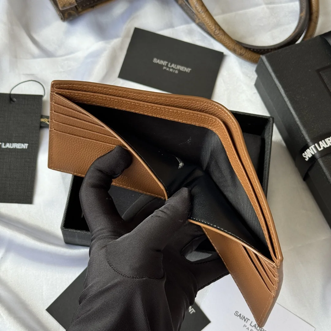 SAINT LAURENT 607727 2025 Fall Winter New Monogram Bifold Wallet Card Holder - Detail view 9