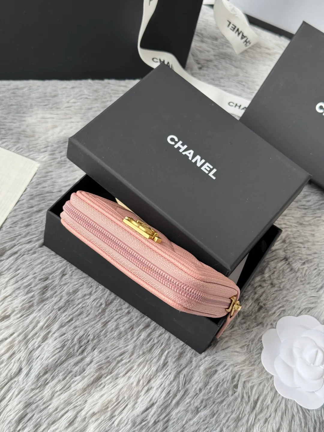Chanel A80602 BOY Diamond Quilted Coin Purse - Detail view 4