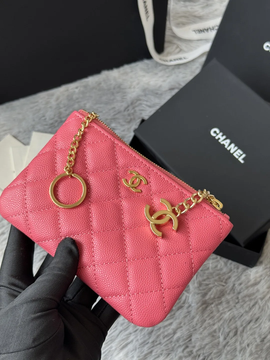 Chanel A50168 Zipped Pendant Coin Purse Card Holder - Detail view 9