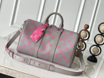 m15023 灰色 粉色丝印中号Keepall Bandouliere 35