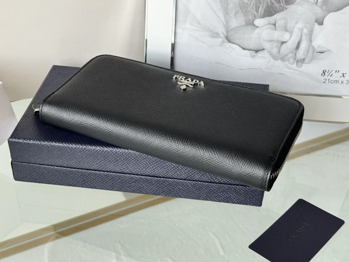 Prada 1ML506 Saffiano Leather Zip-Around Wallet - Detail view 5